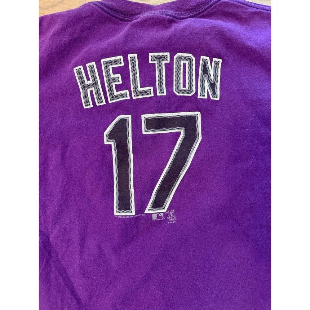 VF Imagewear Colorado Rockies Todd Helton 17 Purple Shirt “Rockies